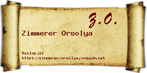 Zimmerer Orsolya névjegykártya